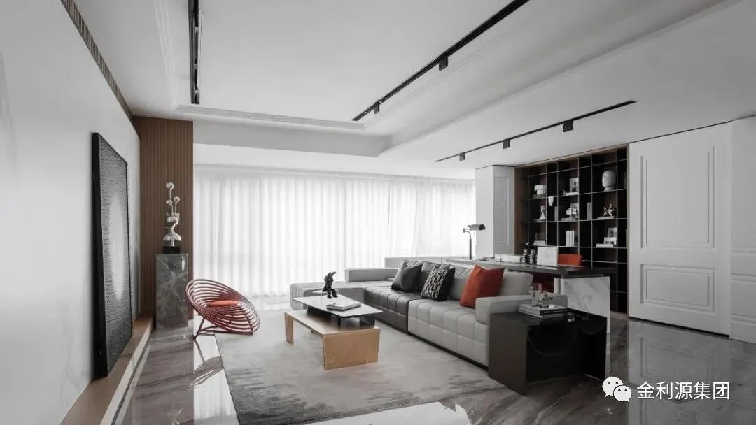 讓客廳書房二合一，既美觀又?jǐn)U容